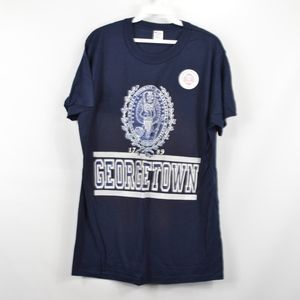 T-shirt Vintage Georgetown Hoyas - Bleu - Taille L - NBA Années 90